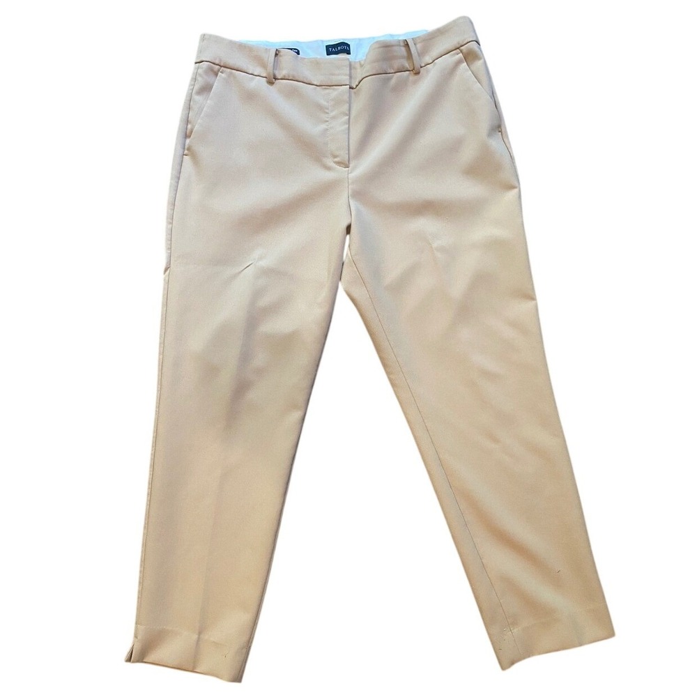 Talbots Hampshire Ankle Pants Womens 16 Tan Camel Brown Stretch Work Trousers